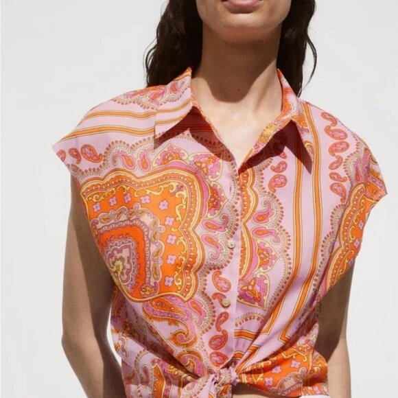 NWT Mango paisley print top XL - Picture 1 of 6